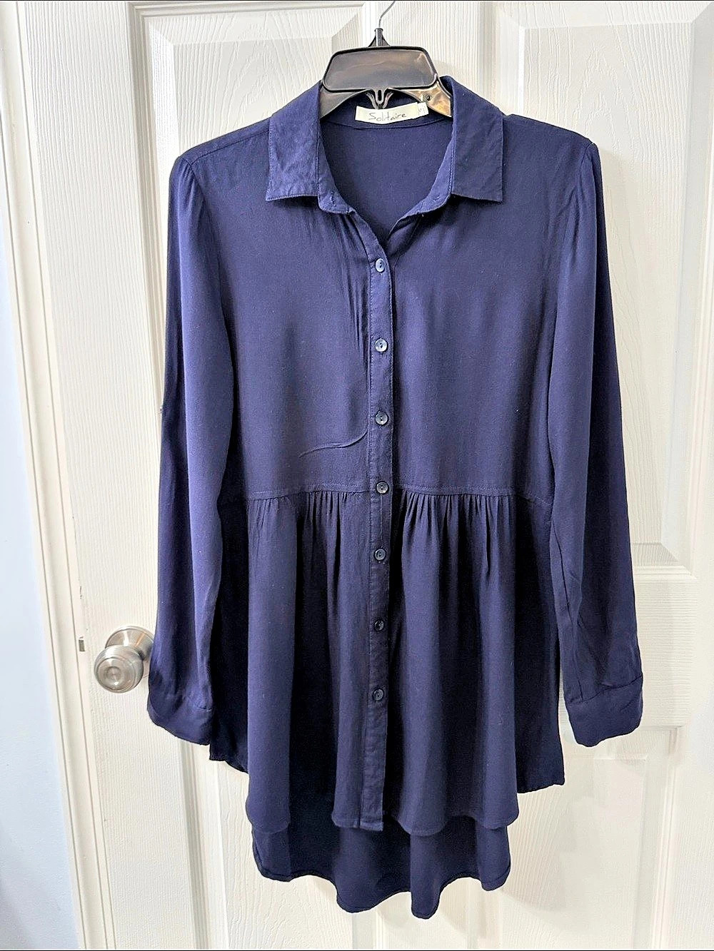 Solitaire Women's Blue Mini Shirt Dress size S
